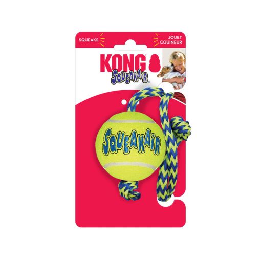 KONG SqueakAir Balls mit Seil Medium