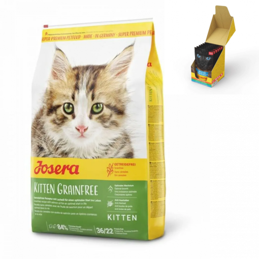 Josera Cat Kitten Grainfree 10 kg + Multipack Filet 6 x 70 g - gratis