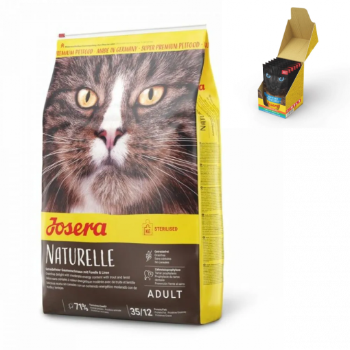 Josera Cat Naturelle 10 kg + Multipack Filet  6 x 70 g - gratis