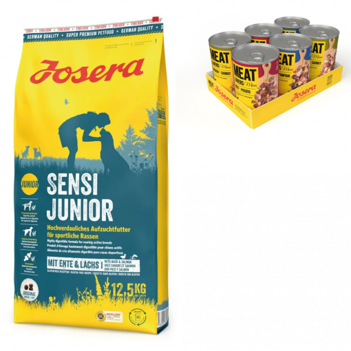 Josera SensiJunior 12,5 kg + 6x400g Josera Multipack Meat Lovers Menu gratis