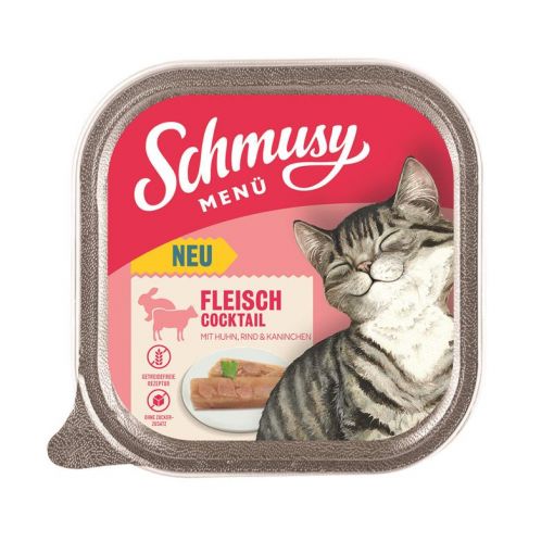 Schmusy Menü Fleischcocktail Schale 100g (Menge: 16 je Bestelleinheit)