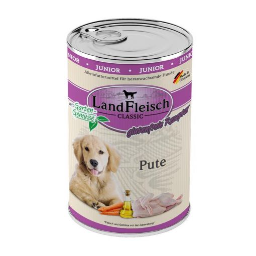 Landfleisch Dog Classic Junior Pute mit Gartengemüse 400g (Menge: 6 je Bestelleinheit)