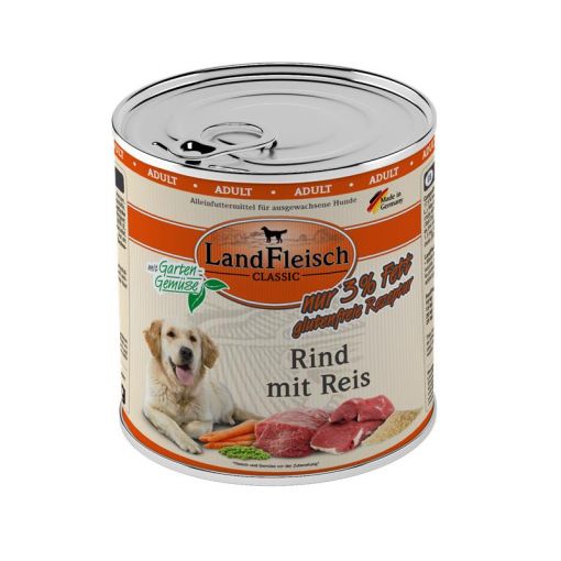 Landfleisch Dog Classic Rind mit Reis & Gartengemüse extra mager 800g (Menge: 6 je Bestelleinheit)