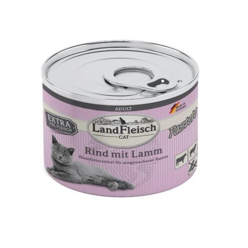 LandFleisch Cat Adult Pastete Rind & Lamm 195g (Menge: 6 je Bestelleinheit)