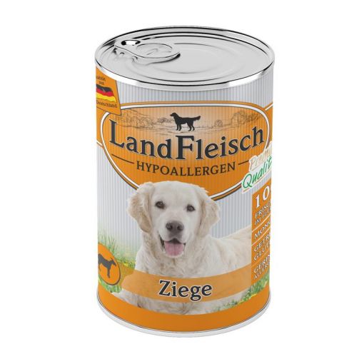 LandFleisch Dog Hypoallergen Ziege 400 g (Menge: 12 je Bestelleinheit)