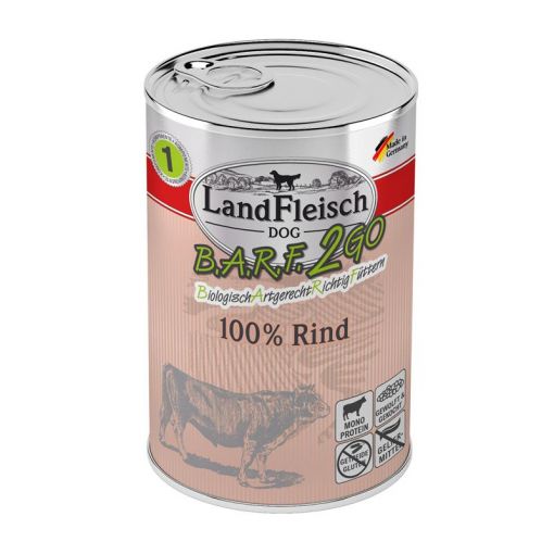 LandFleisch B.A.R.F.2GO 100% vom Rind 400g (Menge: 6 je Bestelleinheit)