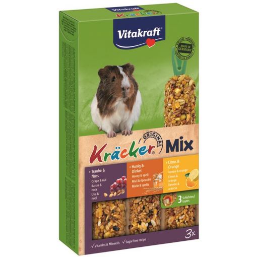 Vitakraft Nager Kräcker Mix Nuss, Honig & Citrus 168g für Meerschweinchen