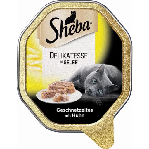 Sheba Schale Genuss in Gelee Geschnetzteltes mit Huhn 85g (Menge: 22 je Bestelleinheit)