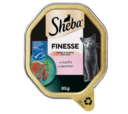 Sheba Schale Finesse Pastete/Mousse mit Lachs MSC 85g (Menge: 22 je Bestelleinheit)