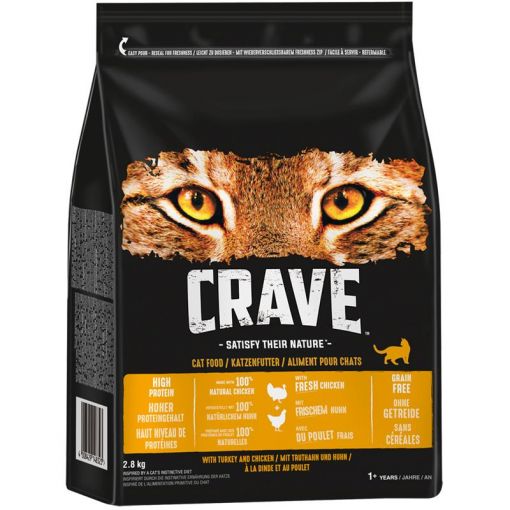 Crave Cat Trockenfutter Truthahn & Huhn 2,8 kg