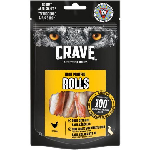 Crave Dog Snack High Protein Rolls Huhn 50 g (Menge: 8 je Bestelleinheit)