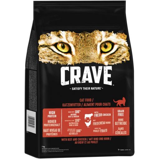 Crave Cat Trockenfutter Rind & Huhn 7 kg