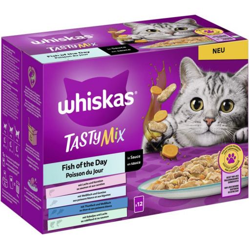 Whiskas Tasty Mix Portionsbeutel Multipack Fish of the Day in Sauce 12x85g (Menge: 4 je Bestelleinheit)