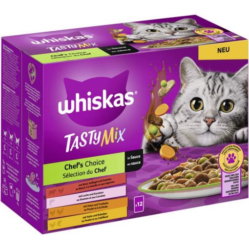 Whiskas Tasty Mix Portionsbeutel Multipack Chef´s Choice in Sauce 12 x 85g (Menge: 4 je Bestelleinheit)