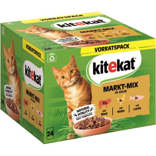 Kitekat P.B. Multipack Markt-Mix in Gelee 24x85g (Menge: 2 je Bestelleinheit)