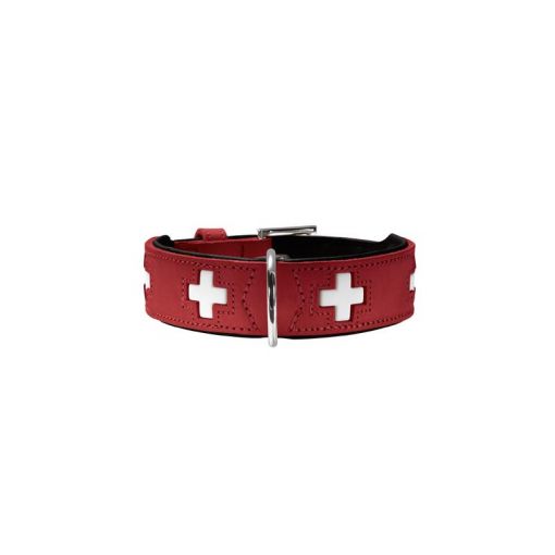 Hunter Halsband Swiss 50 rot/schwarz 35 - 43cm/39mm