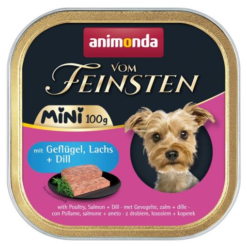 Animonda Dog vom Feinsten Mini Adult mit Geflügel, Lachs & Dill 100g (Menge: 32 je Bestelleinheit)