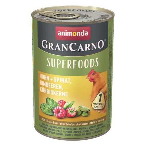 Animonda GranCarno Adult Superfood Huhn & Spinat 400g (Menge: 6 je Bestelleinheit)