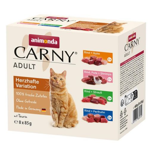 Animonda Carny Adult Herzhafte Variante Mixpack 8x85g (Menge: 8 je Bestelleinheit)