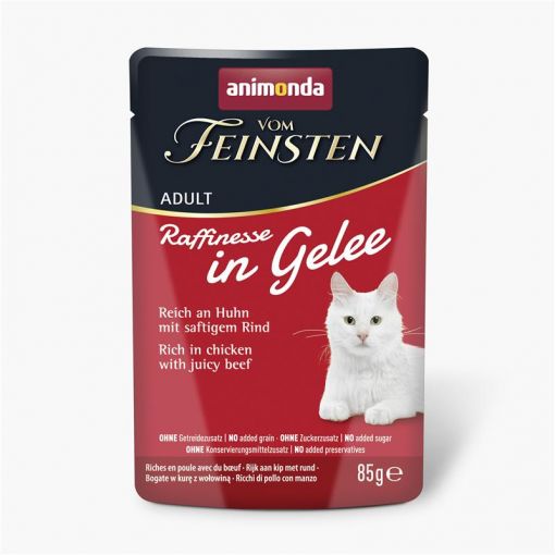 Animonda vom Feinsten Raffinesse in Gelee Adult reich an Huhn mit Rind 85 g (Menge: 24 je Bestelleinheit)