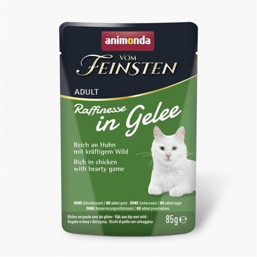 Animonda Cat vom Feinsten Raffinesse in Gelee Adult reich an Huhn mit Wild 85g (Menge: 24 je Bestelleinheit)