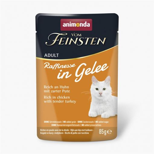 Animonda Cat vom Feinsten Raffinesse in Gelee Adult reich an Huhn mit Pute 85 g (Menge: 24 je Bestelleinheit)