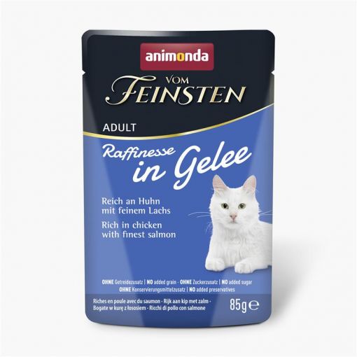 Animonda vom Feinsten Raffinesse in Gelee Adult reich an Huhn mit Lachs 85 g (Menge: 24 je Bestelleinheit)