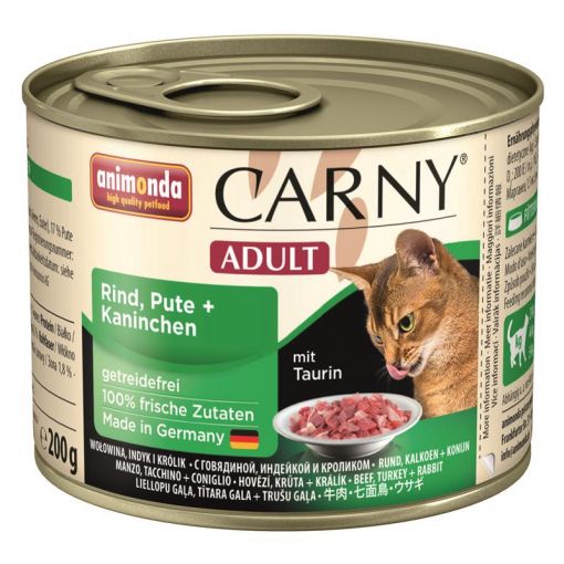 Animonda Cat Carny Adult Rind, Pute & Kaninchen 200g (Menge: 6 je Bestelleinheit)