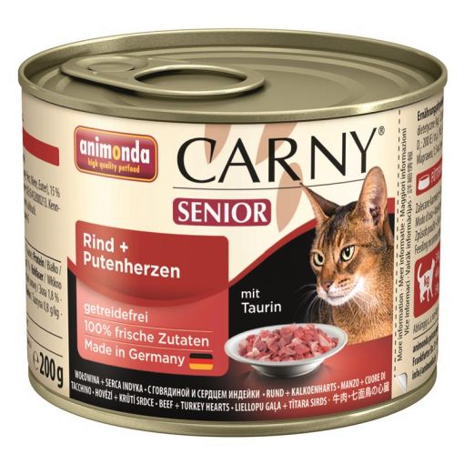 Animonda Cat Carny Senior Rind & Putenherzen 200g (Menge: 6 je Bestelleinheit)