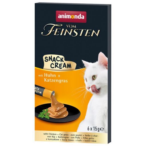 Animonda Cat vom Feinsten Adult Snack Cream Huhn & Katzengras 6x15 g (Menge: 11 je Bestelleinheit)