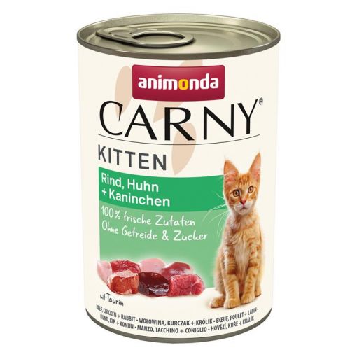 Animonda Carny Kitten Rind, Huhn & Kaninchen 400g (Menge: 12 je Bestelleinheit)