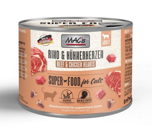 MACs Cat Rind & Hühnerherzen 200g (Menge: 6 je Bestelleinheit)