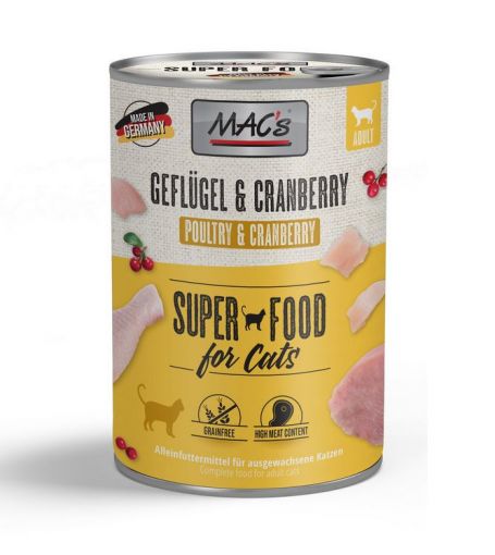 MACs Cat Geflügel, Rind & Cranberry 400g (Menge: 6 je Bestelleinheit)