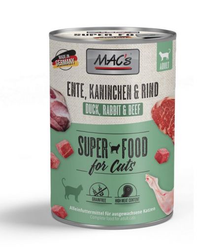 MACs Cat Ente, Kaninchen & Rind 400g (Menge: 6 je Bestelleinheit)