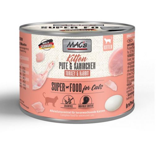 MACs Cat Kitten Pute & Kaninchen 200g (Menge: 6 je Bestelleinheit)