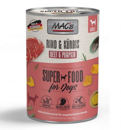 MACs Dog Rind & Kürbis 400g (Menge: 6 je Bestelleinheit)