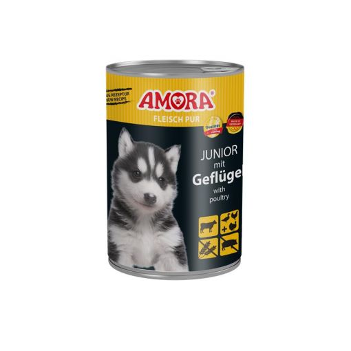 AMORA Dog Fleisch Pur Junior 400g (Menge: 6 je Bestelleinheit)