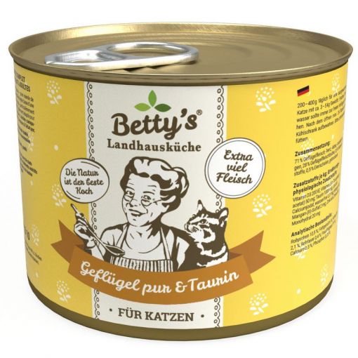 Bettys Landhausküche Katze Dose Geflügel pur 200 g (Menge: 6 je Bestelleinheit)