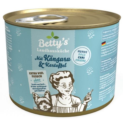 Bettys Landhausküche Hund Dose Känguru & Kartoffeln 200 g (Menge: 6 je Bestelleinheit)