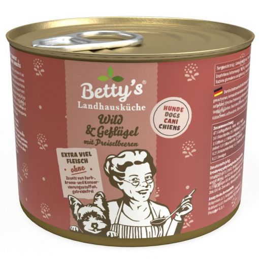 Bettys Landhausküche Hund Dose Wild & Geflügel 200g (Menge: 6 je Bestelleinheit)