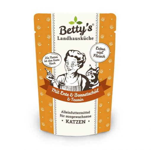 Bettys Landhausküche Katze FB Ente mit Borretschöl 100 g (Menge: 12 je Bestelleinheit)