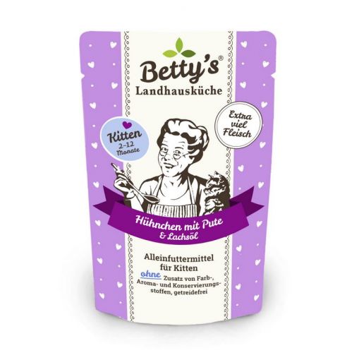 Bettys Landhausküche Katze FB Kitten Hühnchen mit Pute 100g (Menge: 12 je Bestelleinheit)