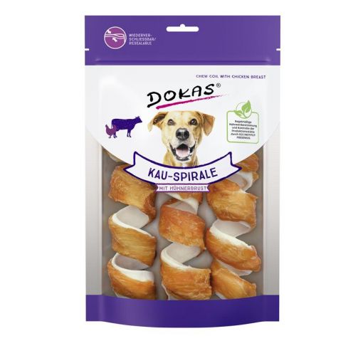 Dokas Dog Kauspirale mit Hühnerbrustfilet 110 g (Menge: 8 je Bestelleinheit)