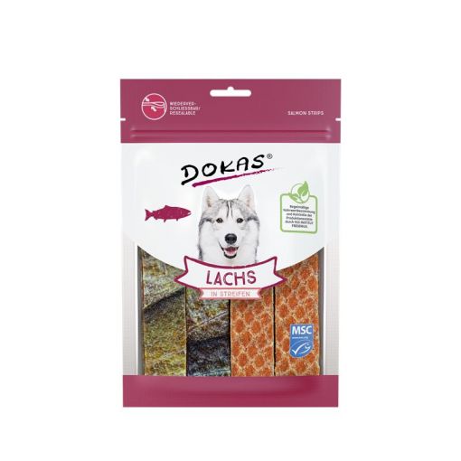 Dokas Dog Lachs in Streifen100 g (Menge: 8 je Bestelleinheit)