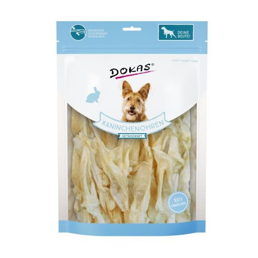 Dokas Dog Kaninchenohren ohne Fell getrocknet 180g (Menge: 5 je Bestelleinheit)