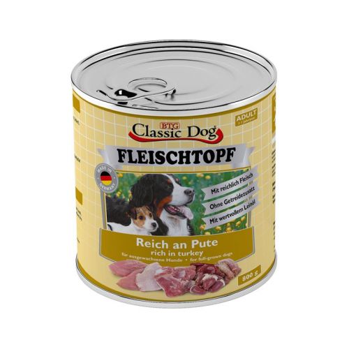 Classic Dog Dose Adult Fleischtopf Pur Reich an Pute 800g (Menge: 6 je Bestelleinheit)