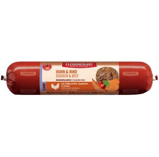 Fleischeslust Lifecycle Senior Huhn & Rind mit Süßkartoffel, Hagebutte & Ginkgo 400g