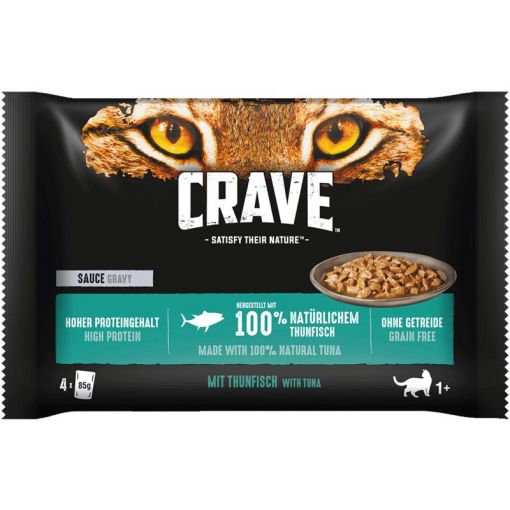 Crave Cat Frischebeutel Thunfisch 4 x 85g Multipack