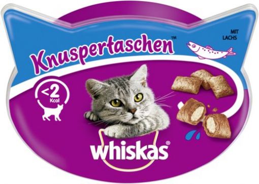 Whiskas Snack Knuspertaschen Lachs 60g (Menge: 8 je Bestelleinheit)