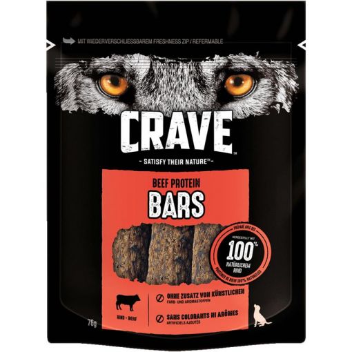 Crave Dog Snack Protein Bars mit Rind 76 g (Menge: 7 je Bestelleinheit)